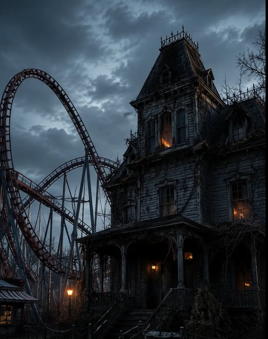 Lobby Houted house , Roller Coaster